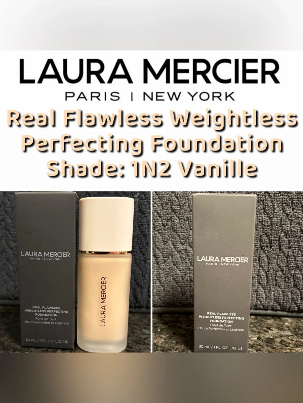 Laura Mercier Real Flawless Weightless Perfecting Foundation (1N2 Vanille -New)